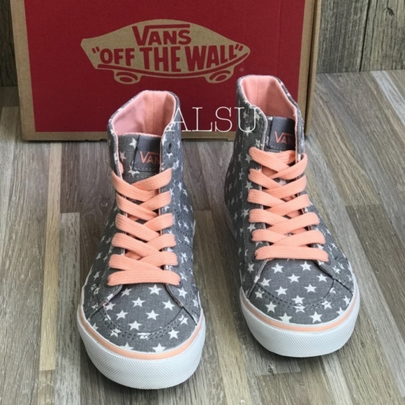 NWT VANS Corrie HI Faded Flag Grey Kids AUTHENTIC - Picture 3 of 7